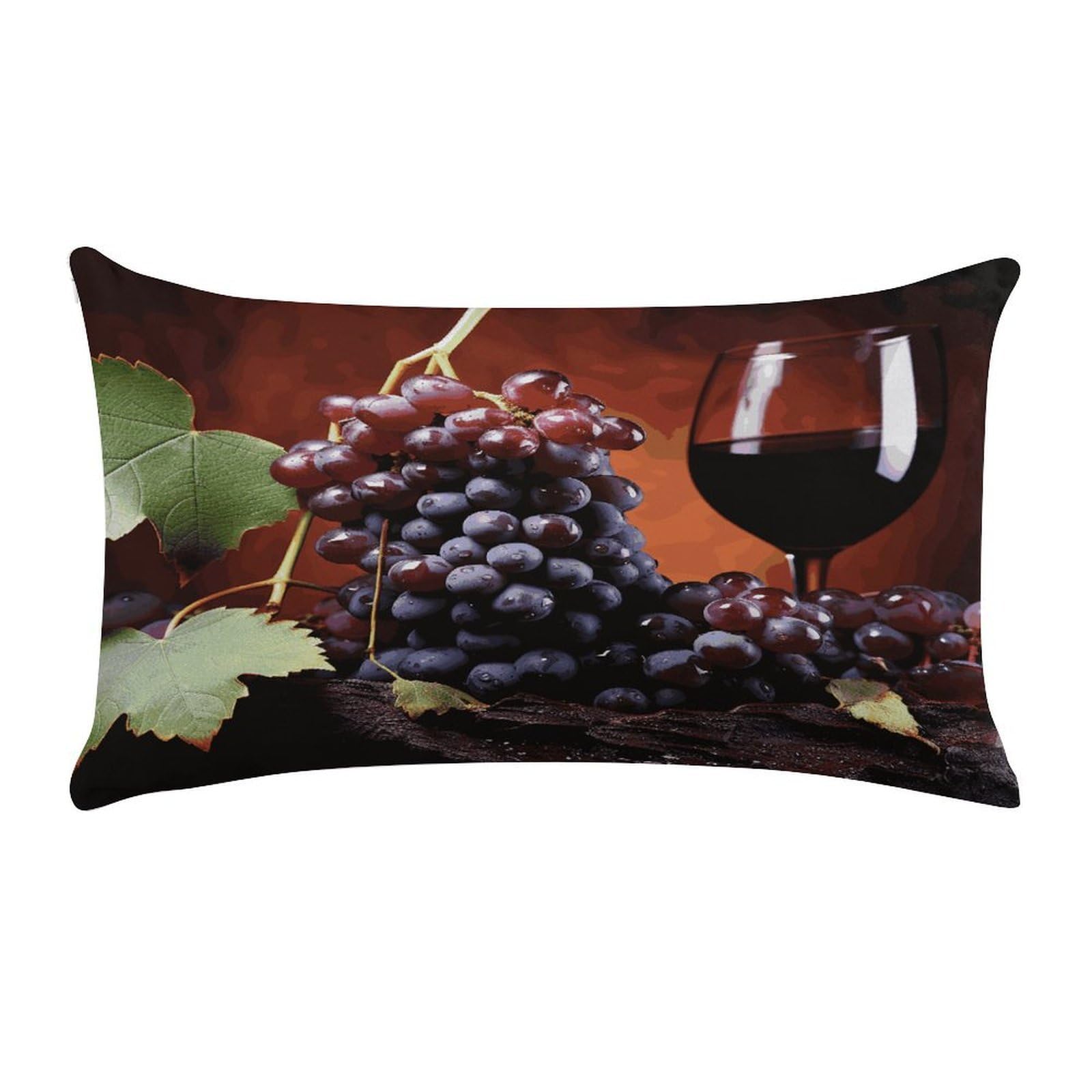 Red Wine Grapes Pillow Cover Super Soft Pillowcase Luxury Cozy Fuzzy Velvet Pillow Shams Breathable Standard Pillow Cases with Zipper Wrinkle-Free Pillow Cover 12 "×20 "