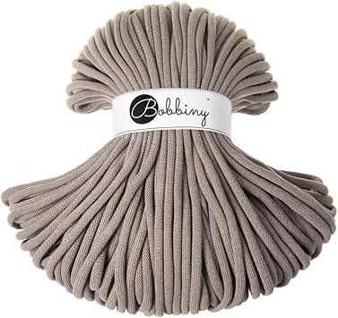 Bobbiny Jumbo 9mm Braided Macrame Cord Coffee 108yds/330ft