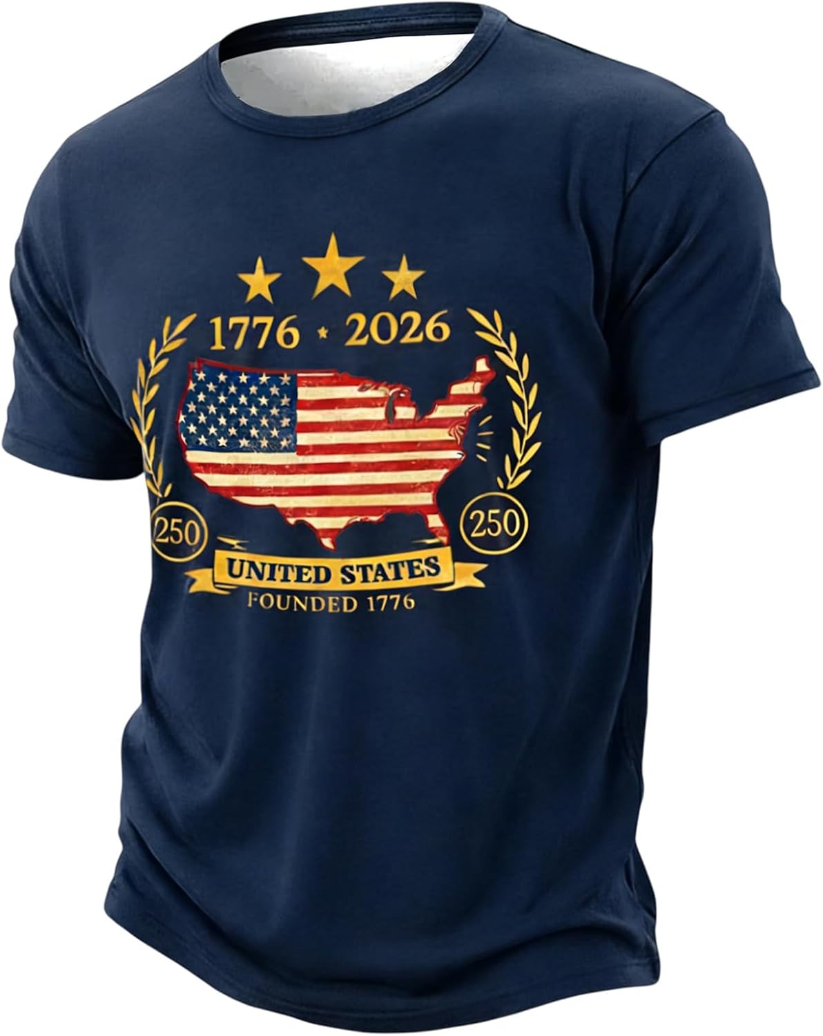 Ymosrh Mens 4th of July T Shirt 250 Years America Anniversary Independence Day Flag Print Freedom T-Shirt, S-3XL