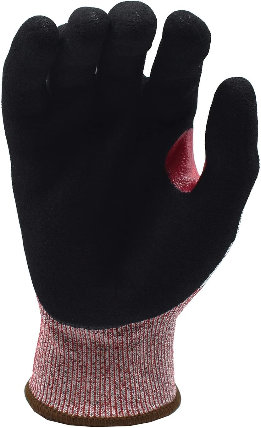 Cordova 3734SN Cut-Resistant Gloves, Sandy Nitrile Coating for Grip, Touchscreen Fingertips, Food Grade, ANSI Cut Level A5, Abrasion and Puncture Resistant, Thumb Crotch, Small, Black