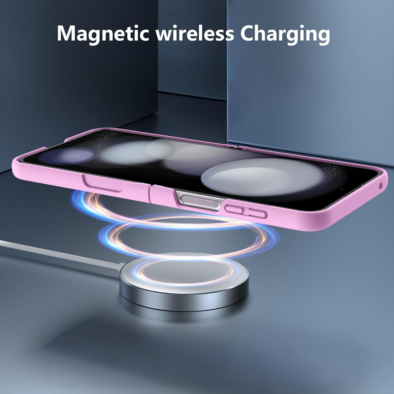 Magnetic for Galaxy Z Flip 6 Case, Compatible with Wireless Charging, Slim Anti-Yellow Matte Hard PC Protective Shockproof Cute Case for Galaxy Z Flip 6, Purple(13-54)