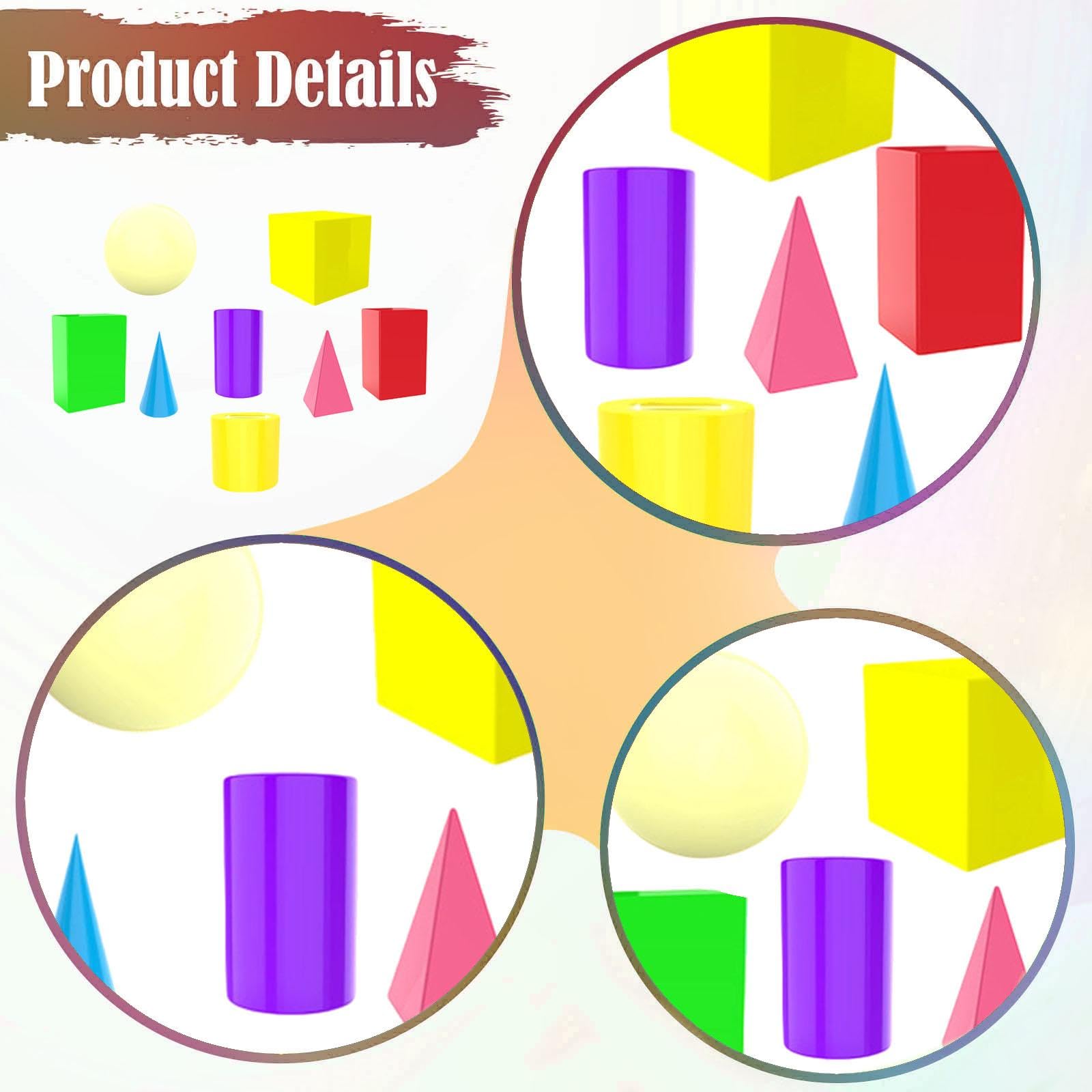Generic Solidi Geometrici, Forme 3D, Set di Blocchi Da Costruzione, Materiale Didattico Semplice per Classi, Dimostrazioni, Istruzione Domiciliare, Forme