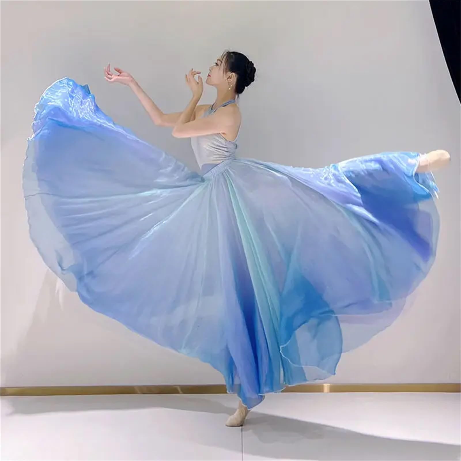 Faldas de Ballet for Mujer, Falda de Tul de Gasa, Disfraces de Baile, Vestido de Entrenamiento for Adultos, Vestido de práctica de Vientre de 360 Grados(XL)