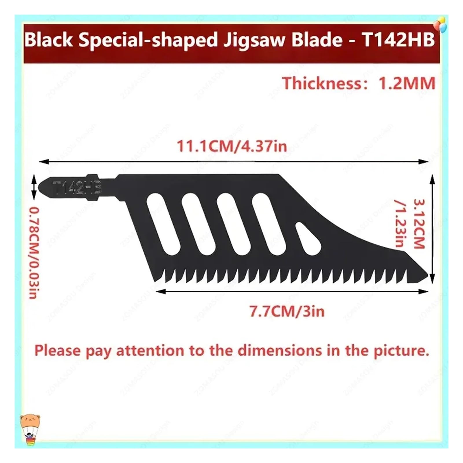 1/60 sztuk brzeszczoty do wyrzynarek nieregularna krzywa Heavy Duty szlifierka do drewna zęby tnące do precyzyjnego narzędzia tnącego(50Pcs)
