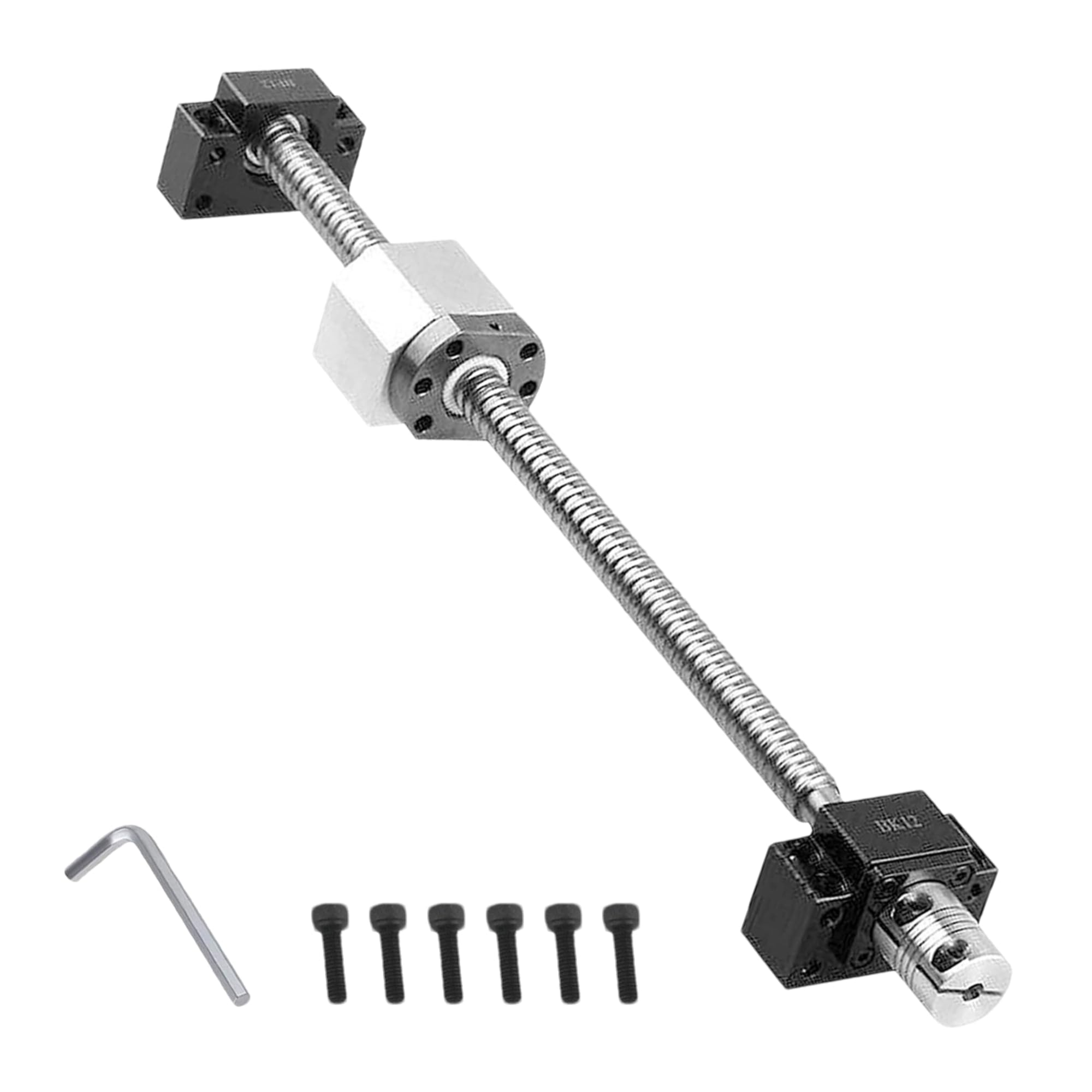 SFU1605 Kugelumlaufspindel Set – 2000mm Stahl Gewindespindel mit BK12/BF12 Endlager, Muttergehäuse & Kupplung für CNC Maschinen & Automatisierung