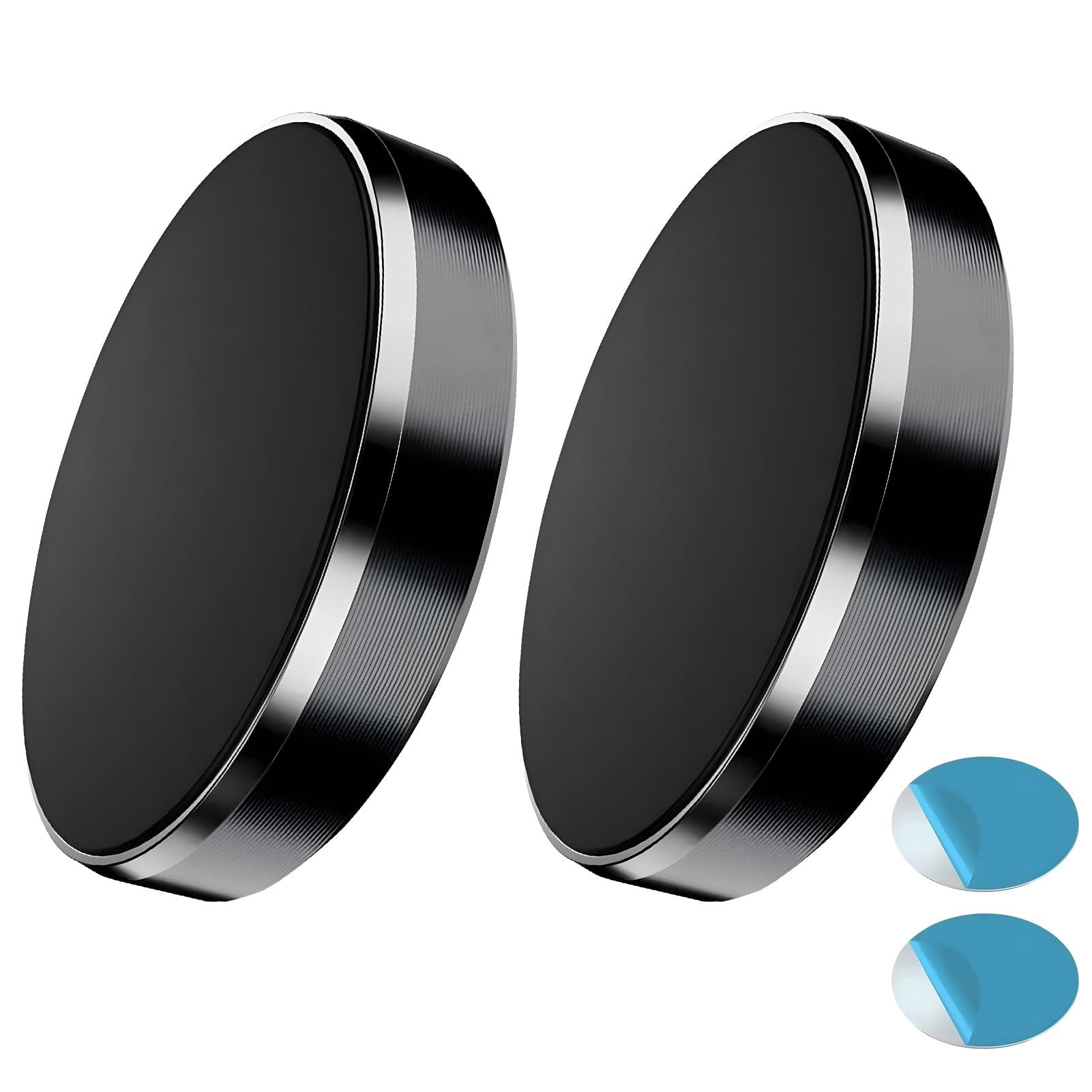 2 Pieces Portable Round Magnetic Car Phone Holder for Universal Car Phone Holder, No Screws or Adhesive Tools Required, Compatible with iPhone, Samsung, Huawei, Xiaomi, Black-image-44