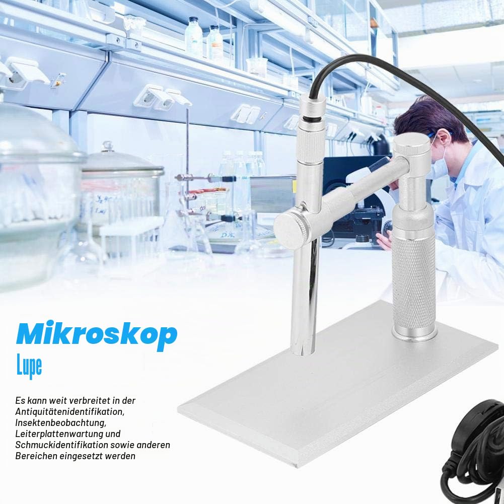 Digitales Mikroskop USB Mit Lupe Kamera Ständer Webcam, Metallstift Endoskop, Hochwertiger CMOS-Sensor, 2M Pixel