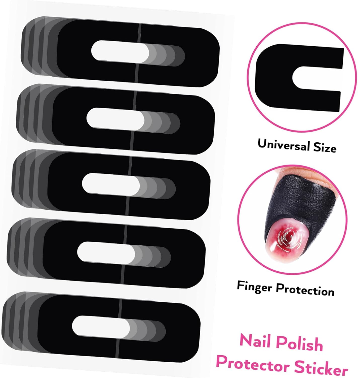 100 Sheets Nail Polish Protector Stickers Shaped Nail Protectors for Gel Polish Finger Guards to Prevent Spills to Use and Home Care