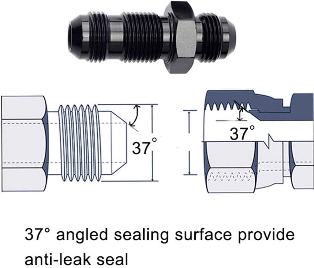 EVIL ENERGY 6AN Male Straight Bulkhead Flare Fitting Union Adapter Aluminum Black