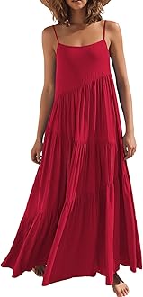 ANRABESS Women Summer Casual Loose Sleeveless Sundress Spaghetti Strap Flowy Boho Linen Beach Vacation Maxi Long Dress