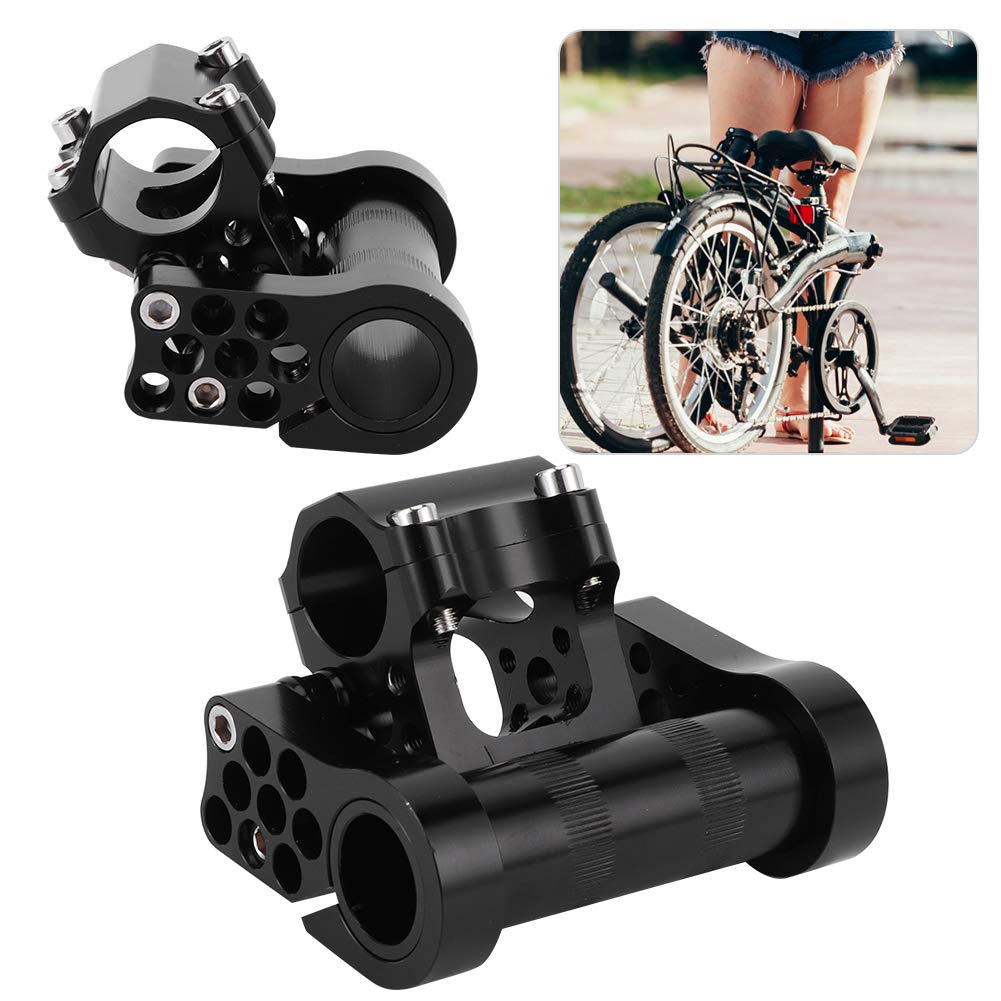 Attacco manubrio doppio regolabile per bici, attacco manubrio doppio per bicicletta, attacco manubrio in lega di alluminio CNC con chiave esagonale interna da 4 mm, regolazione