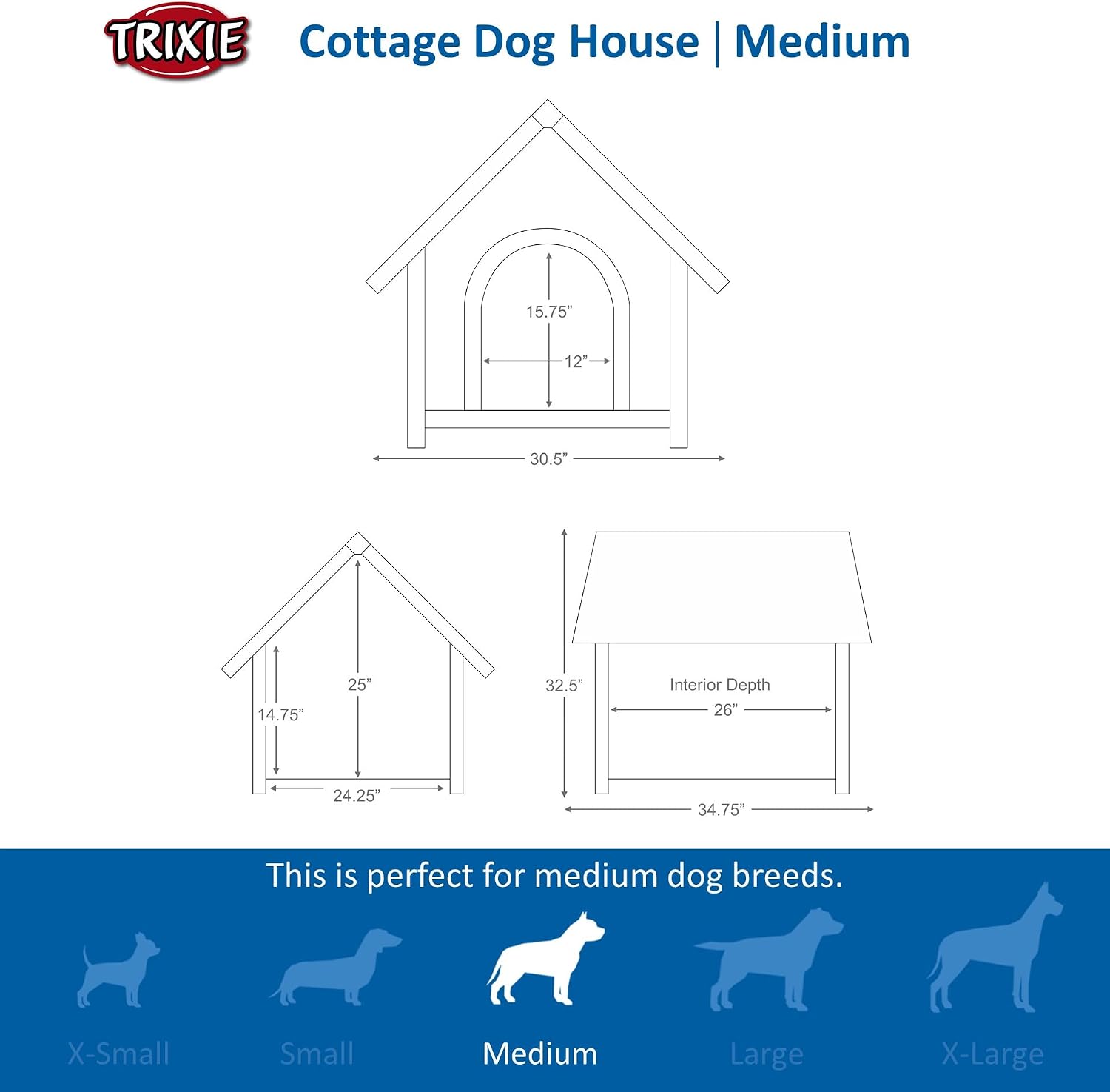 TRIXIE natura Cottage Dog House | Medium