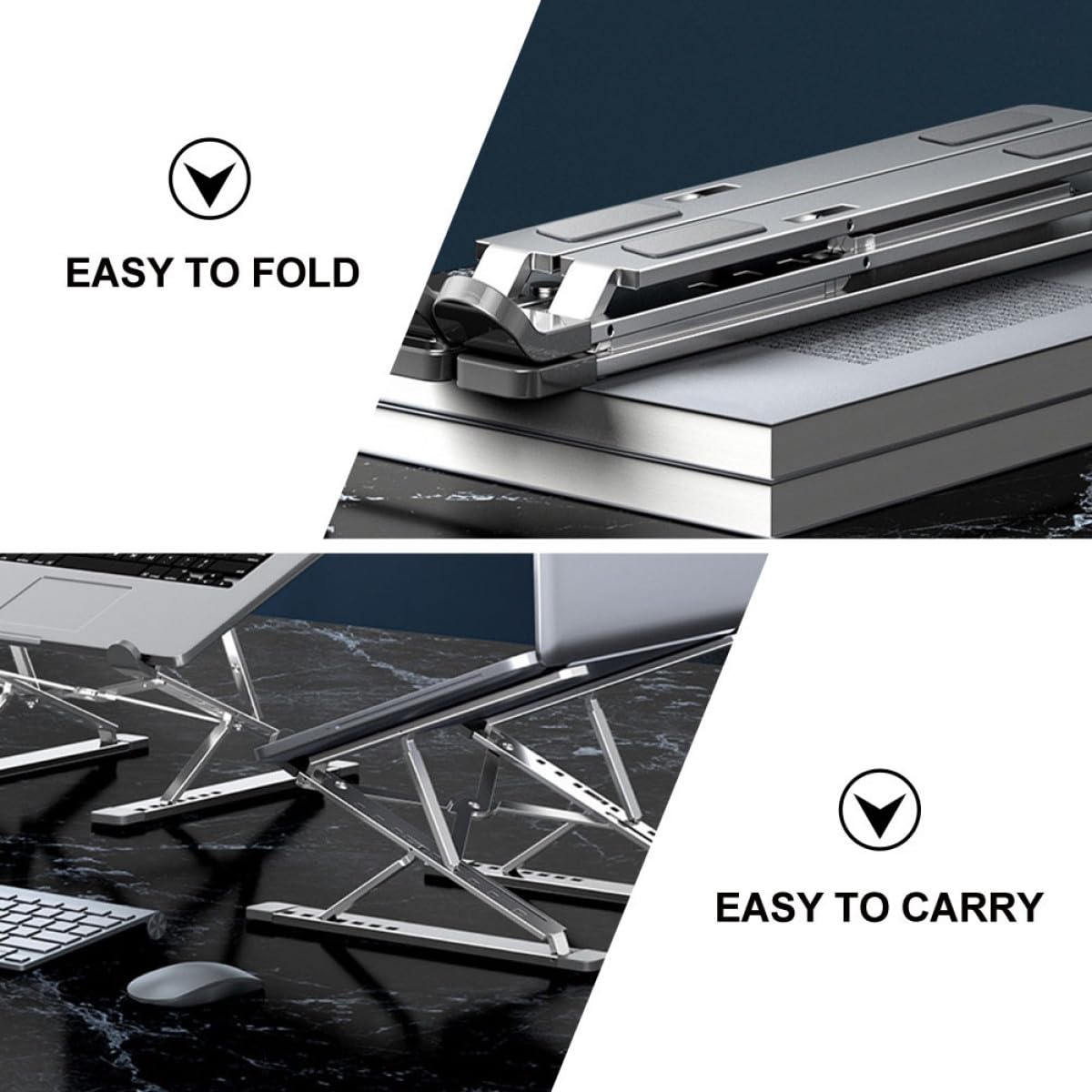 Soporte Portátil para Ordenador Base de Aluminio para Disipación de Soporte Plegable y Resistente para Laptops Compatible con Macbook y