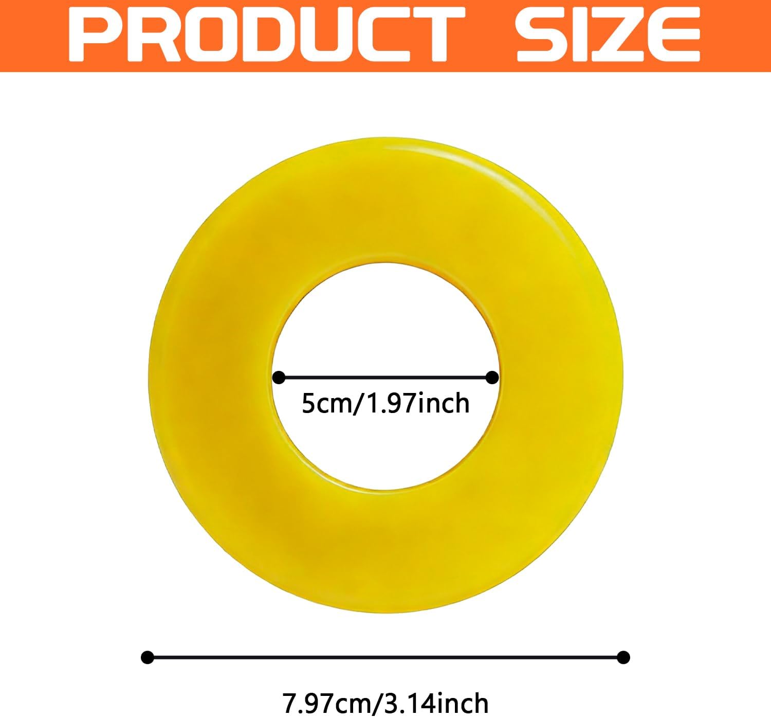 2PCS Silencer Shock Bushings, Shock Absorber Bushings, Heavy-Duty Bushing Dampers Washers, Universal Car Accessories Rubber Dampers Ring for Soundproof Sealing & Noise Reduction (Yellow)