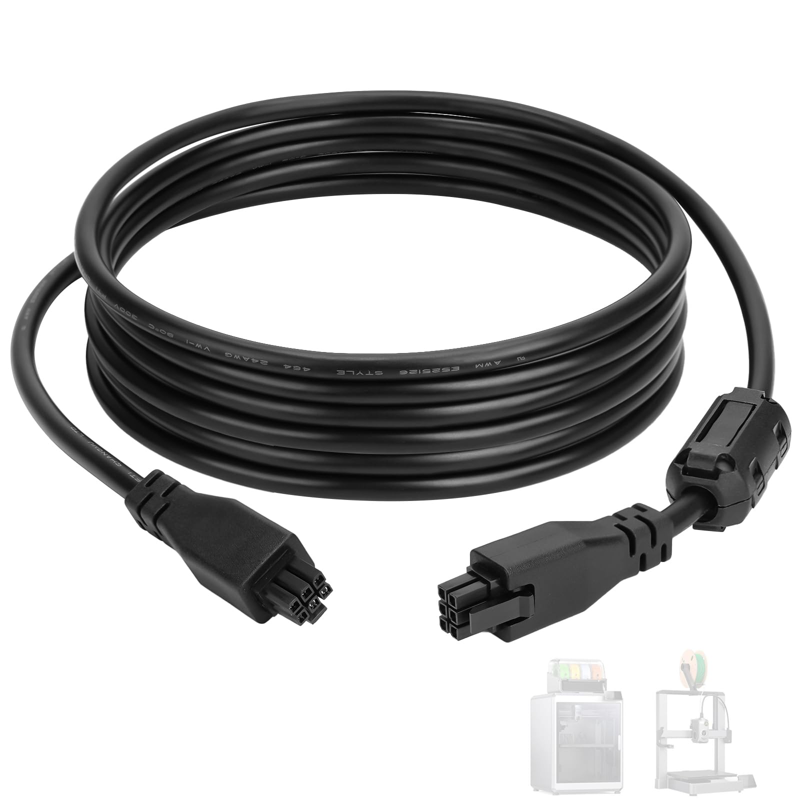 78.74inch 6Pin CFS Extension Cable with Magnetic Ring for Creality K2Plus/Hi Combo 3D Printer,Good Replacement Cable Ensures Stable Signal Transmission​​,24AWG Copper Core-image-17
