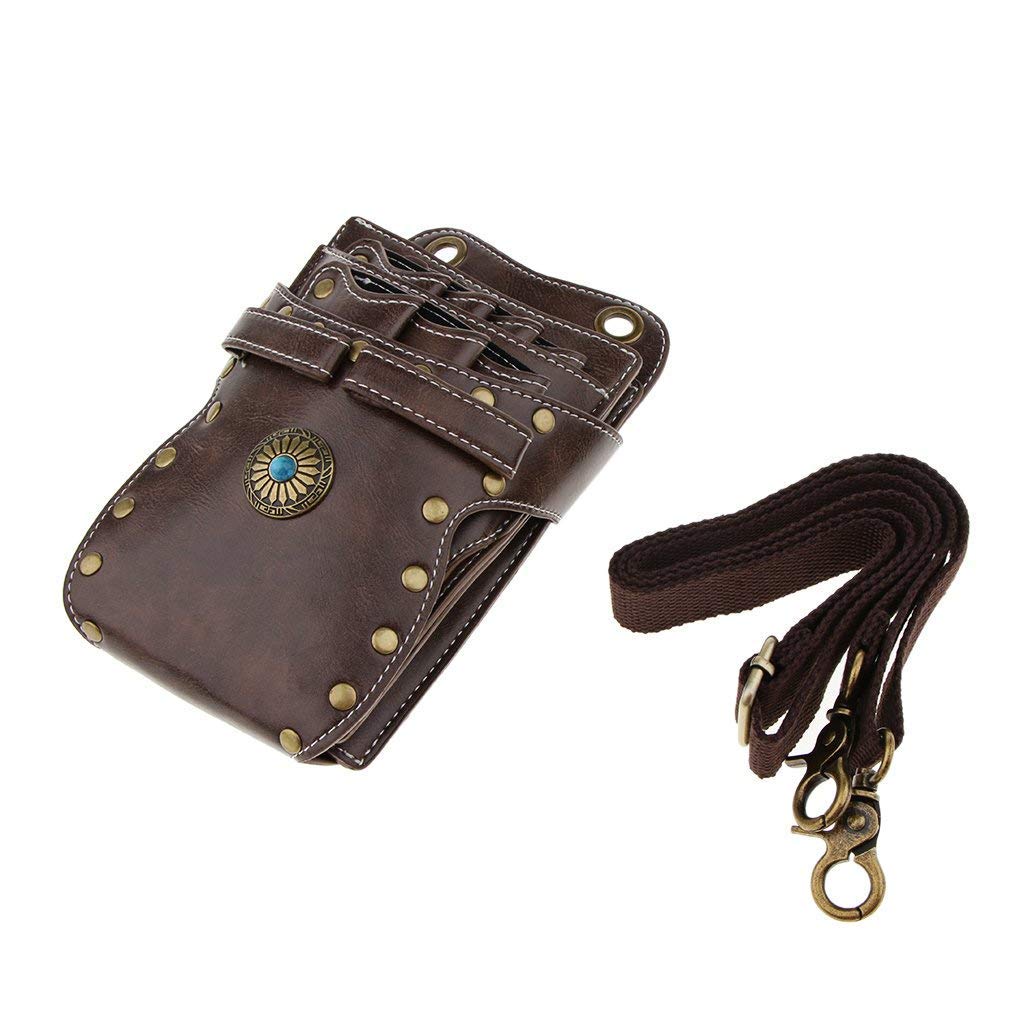 Leder Friseurtasche Scherenbeutel Werkzeugtasche Hüfttasche für Salon Friseur Stylist