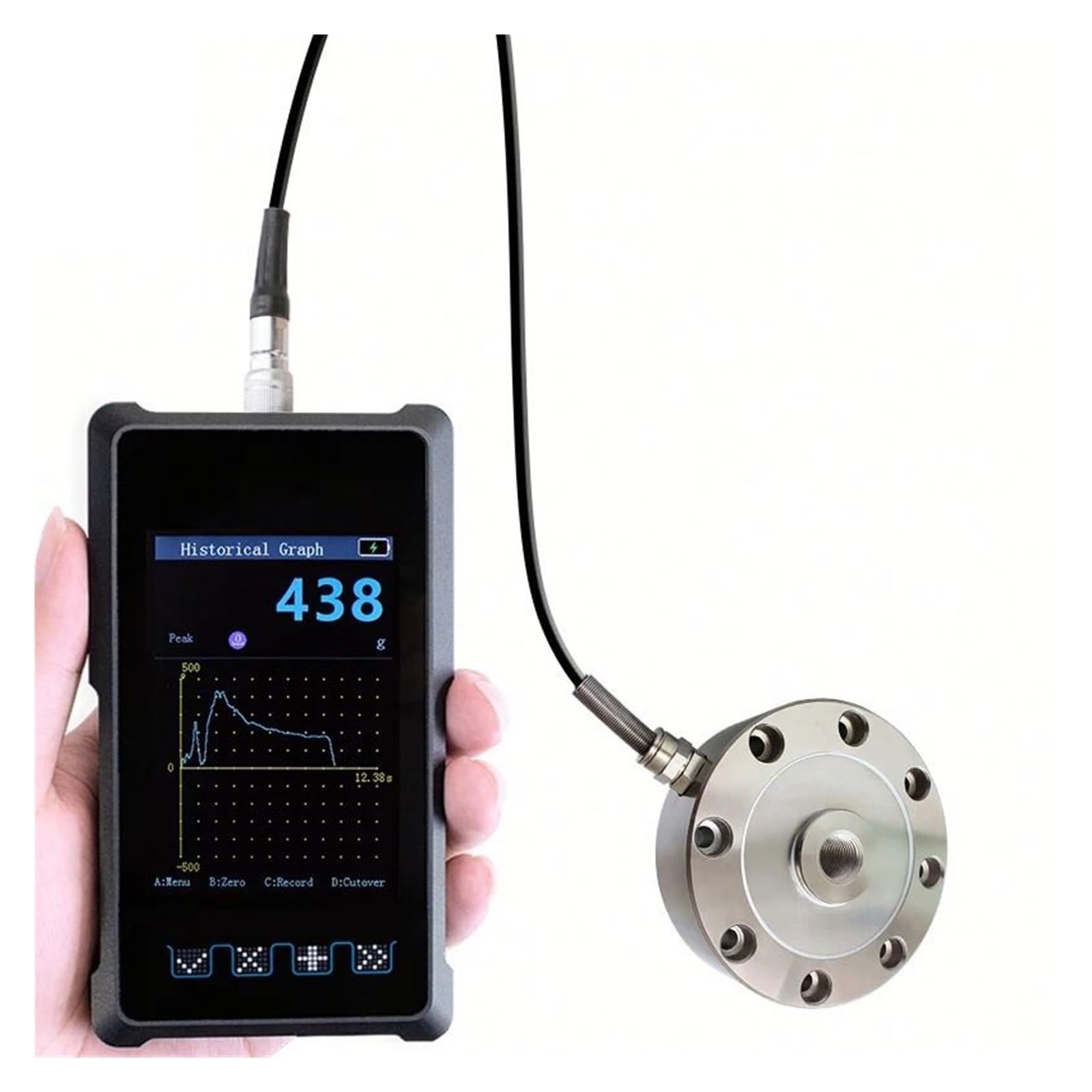 Portable Force Gauge Digital Hand Dynamometer Measuring Instrument Pull Push Load Cell Indicator for Industrial Inspection(DY920-C 0-5N)