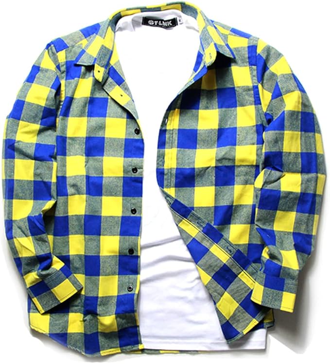 Amazon チェックシャツ ブロックチェック 長袖 ネルシャツ メンズ シャツ 通販