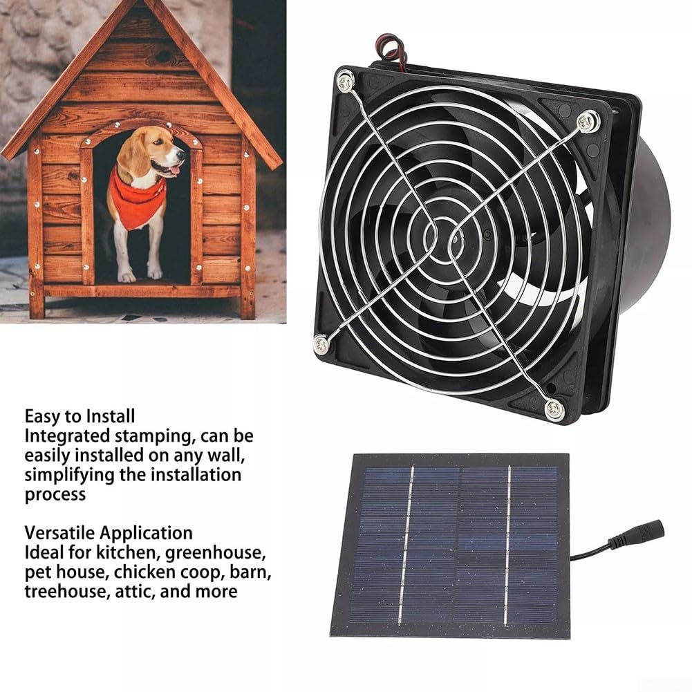 Kit di ventilatori a pannello solare, serra solare da 50 W con ventola di scarico per piccoli pollai, serre, capannoni, case per animali domestici, scarico delle finestre
