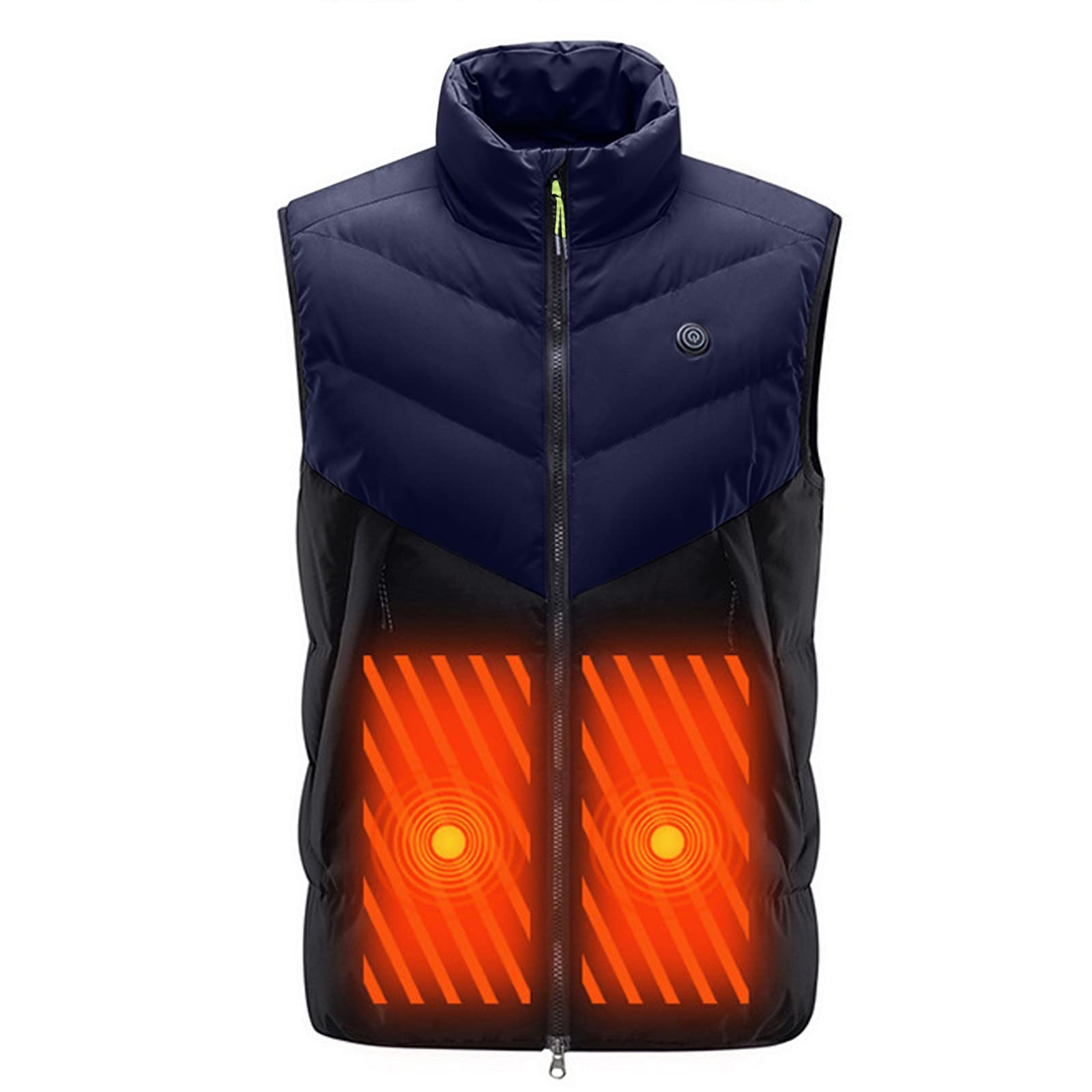 Giacca Riscaldata Uomo All'aperto Trekking USB Giubbino Trapuntato Senza Maniche Impermeabile Gilet Riscaldato Giubbotto Riscaldato con Batteria Invernale Moto Piumino Smanicato Elettrico Pile