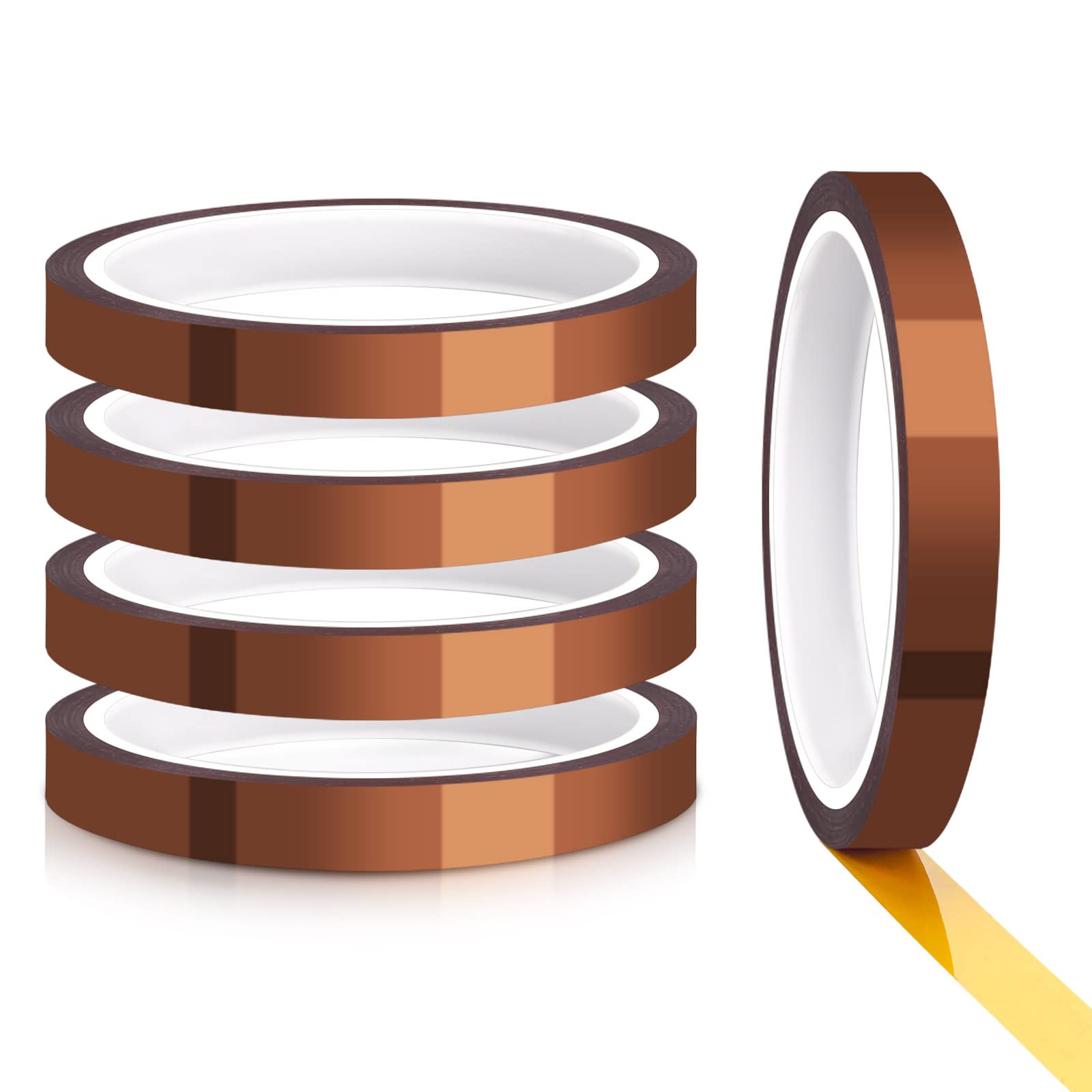 5 Rolls High Temp Tapes, Heat Tape 10MM*33M, High-Temperature Polyimide Masking Tape for Sublimation, Strong Adhesive Insulating Kapton Tape for Heat Press, Soldering, Motor Insulation (B09XHLXMZB) Amazon Price History, Amazon Price Tracker