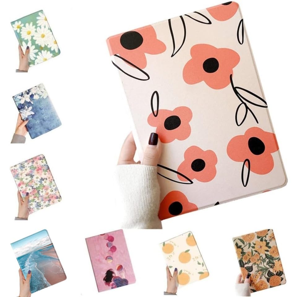 Floral Case for iPad 9th Generation 8th 7th Gen 10.2 inch Case Flower Pattern Cute Slim Leather Folio Smart Cover with Pencil Holder Auto Sleep/Wake,