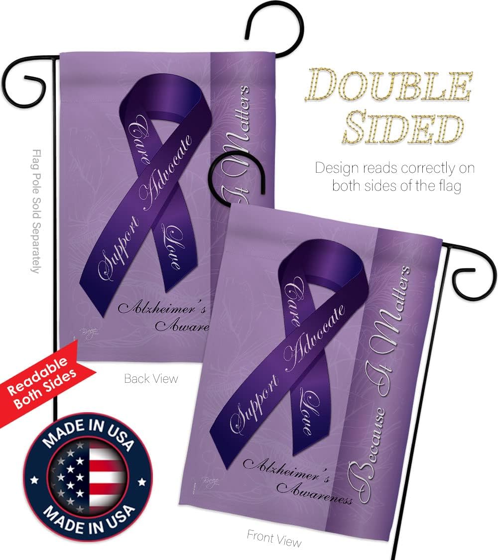 Breeze Decor - Alzheimer's Inspirational - Everyday Support Impressions Decorative Vertical Garden Flag 13" x 18.5" Printed in USA