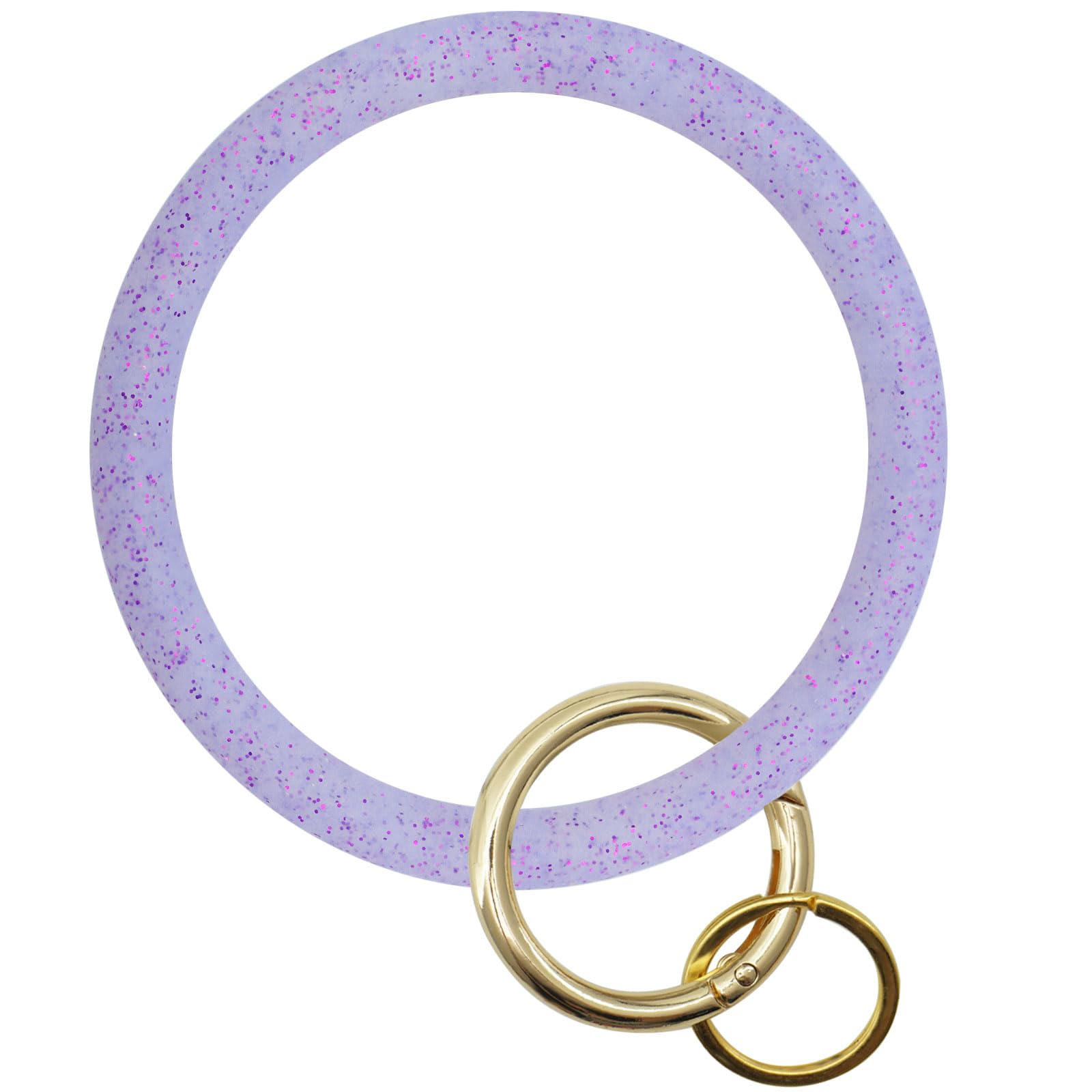 ETHOON Wristlet Keychain Circle Silicone Bangle Keyring Oversized Bracelet Key Ring Holder for Women