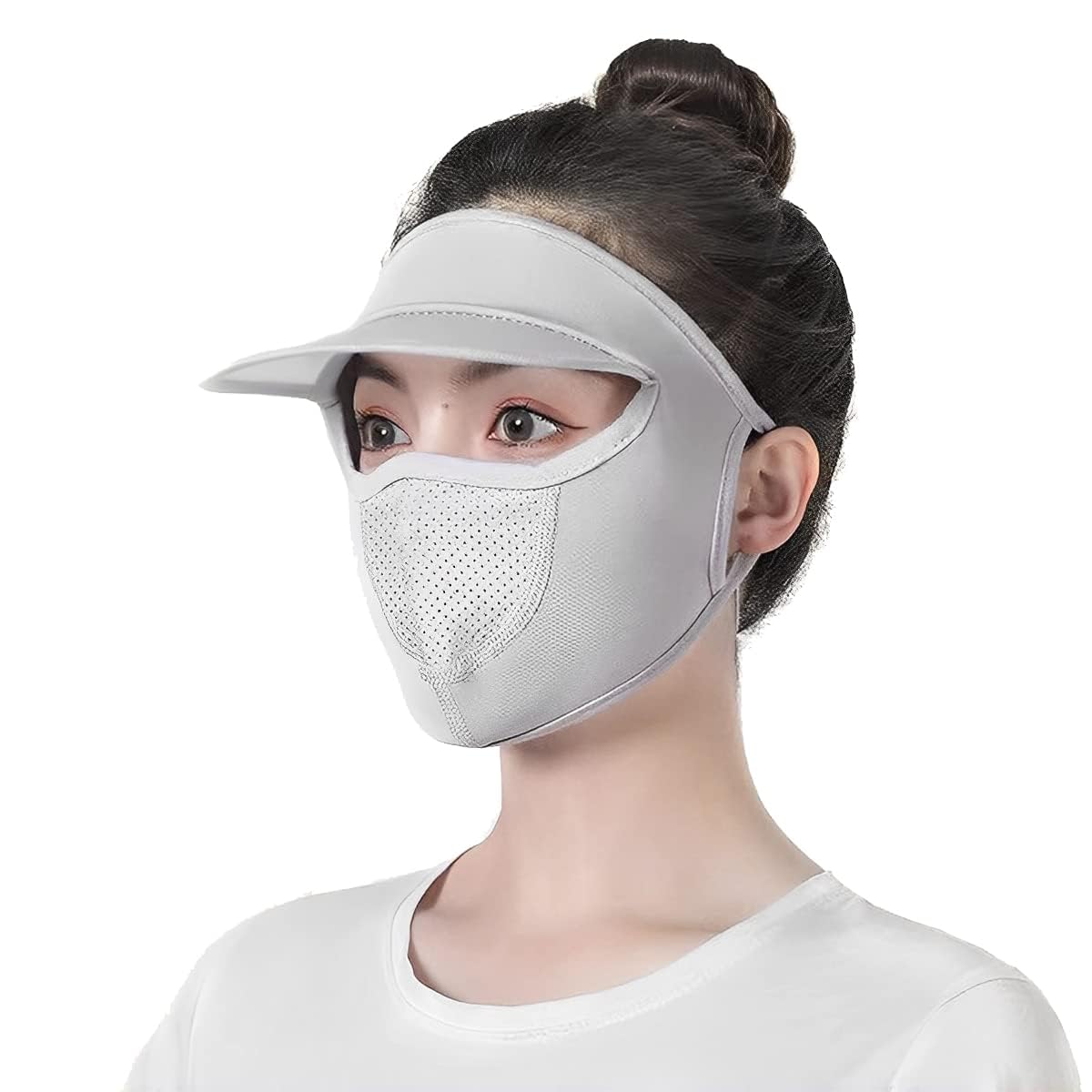 Sun Hat for Women with Face Mask, Breathable Face Cover for Women Sun Protection Cap, Adjustable Silky Cooling Sun Visor for Bike, Fishing, Cycling - All Season Use-image-19