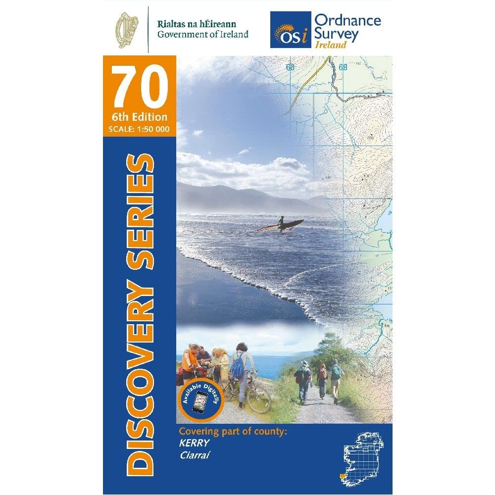 County Kerry Map | Ordnance Survey Ireland | Dingle | OSI Discovery Series 70 | Ireland | Walks | Hiking | Maps | Adventure