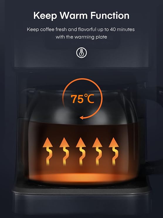 HOUSNAT Filter Coffee Machine, Programmable Drip Coffee Maker