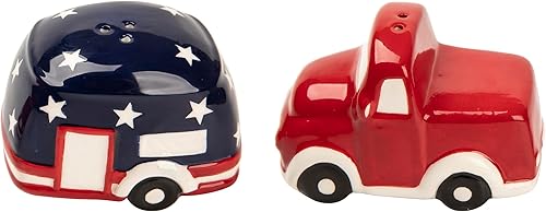 Miniatura 7 de Americana Stars & Striped Old Fashioned Truck & Camper Dolomite - Juego de 2 saleros y pimenteros
