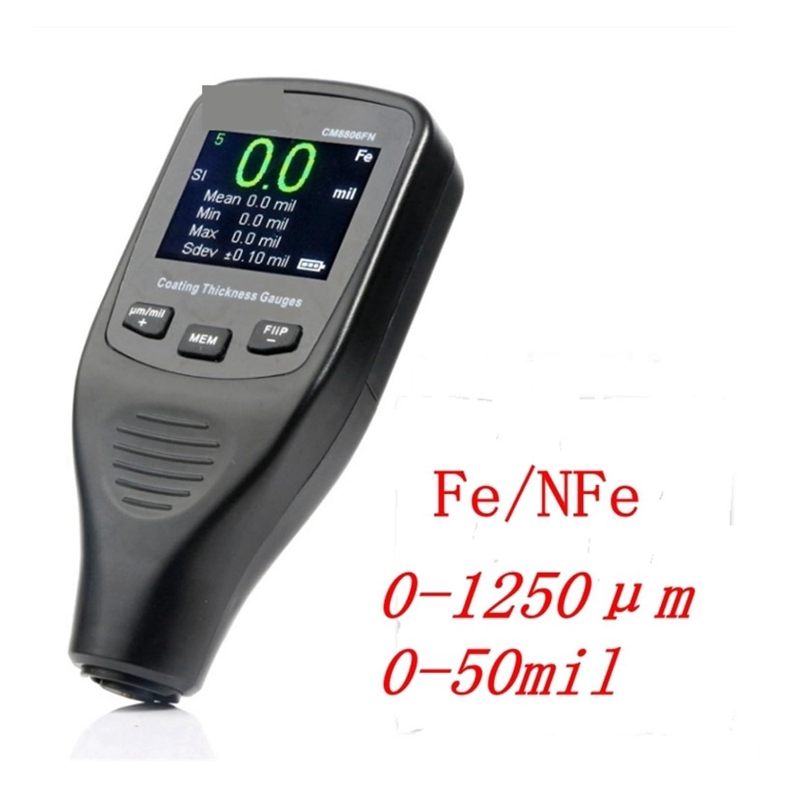 Spessimetro Vernice, Digital Car Body Tester Detailing Tool Calibro di Spessore del Rivestimento Automatico 50mil 1250um Misuratore di Spessore del Film di Vernice for Auto