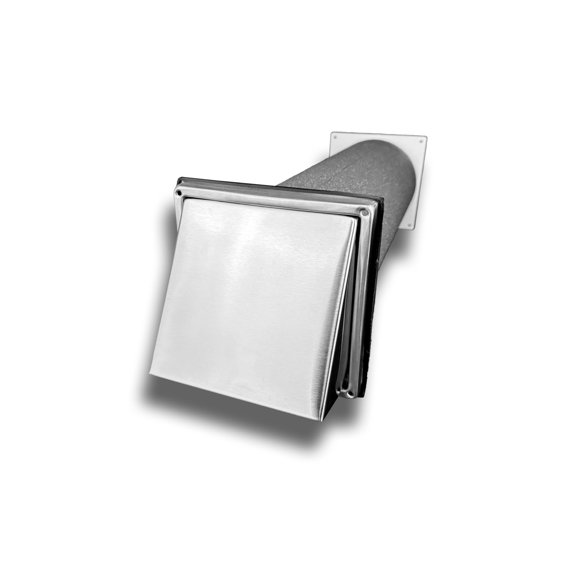 Rejilla de ventilación de acero inoxidable, sistema de válvula antirretorno de 150 cm de diámetro, con tubo aislante (sonido y calor)