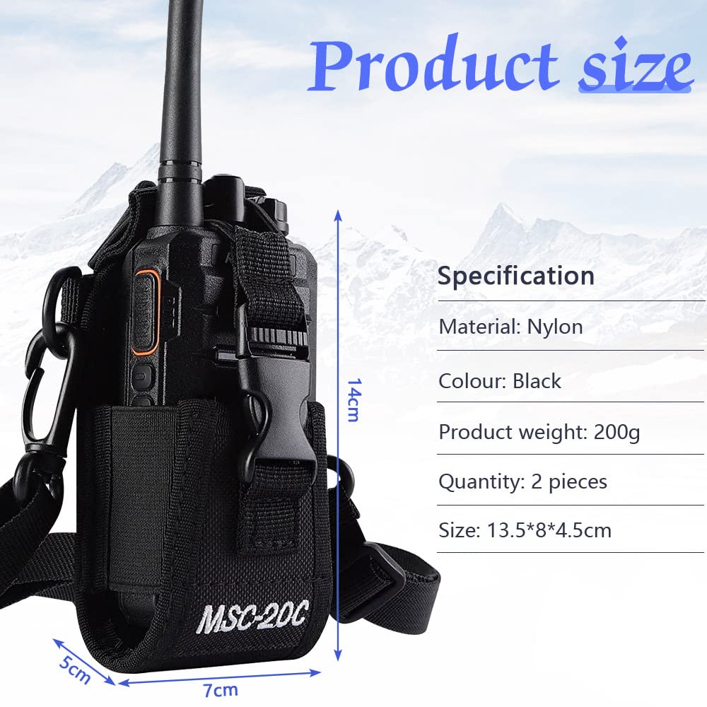 Étui Ceinture Pour Radio - Support De Rangement En Tissu Oxford - Compatible Avec Interphones Et Talkies-walkies - Sangle Ajustable - Couleur Boue