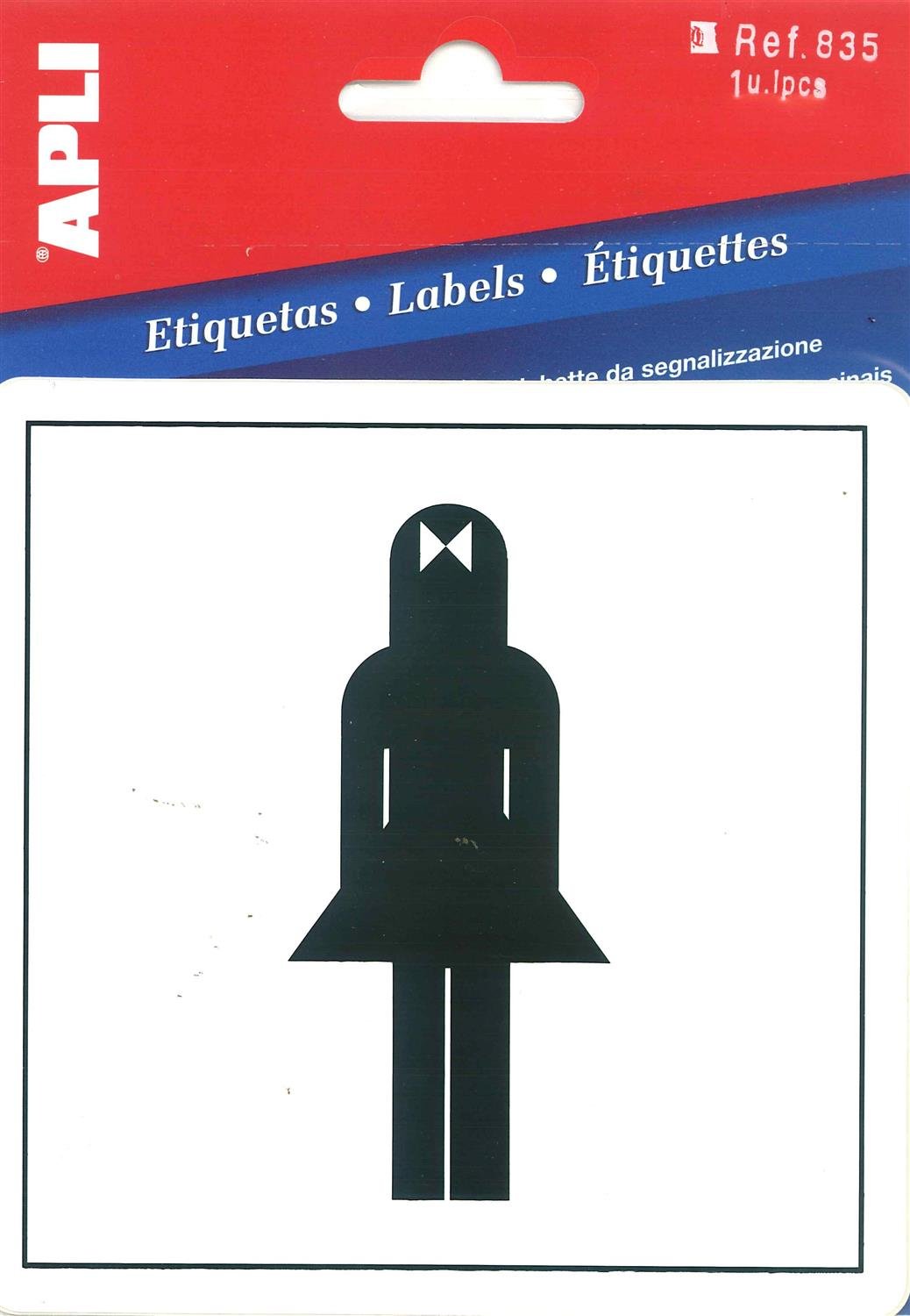 APLI 835 - Safety Sign "Ladies Toilet", 1 Piece, 114 x 114 mm