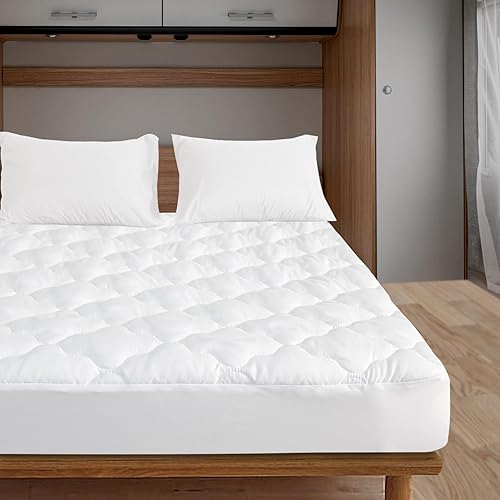 Miniatura 13 de Protector de colchón impermeable tamaño King, funda de colchón impermeable con falda elástica extralarga de hasta 18 pulgadas, protector de colchón