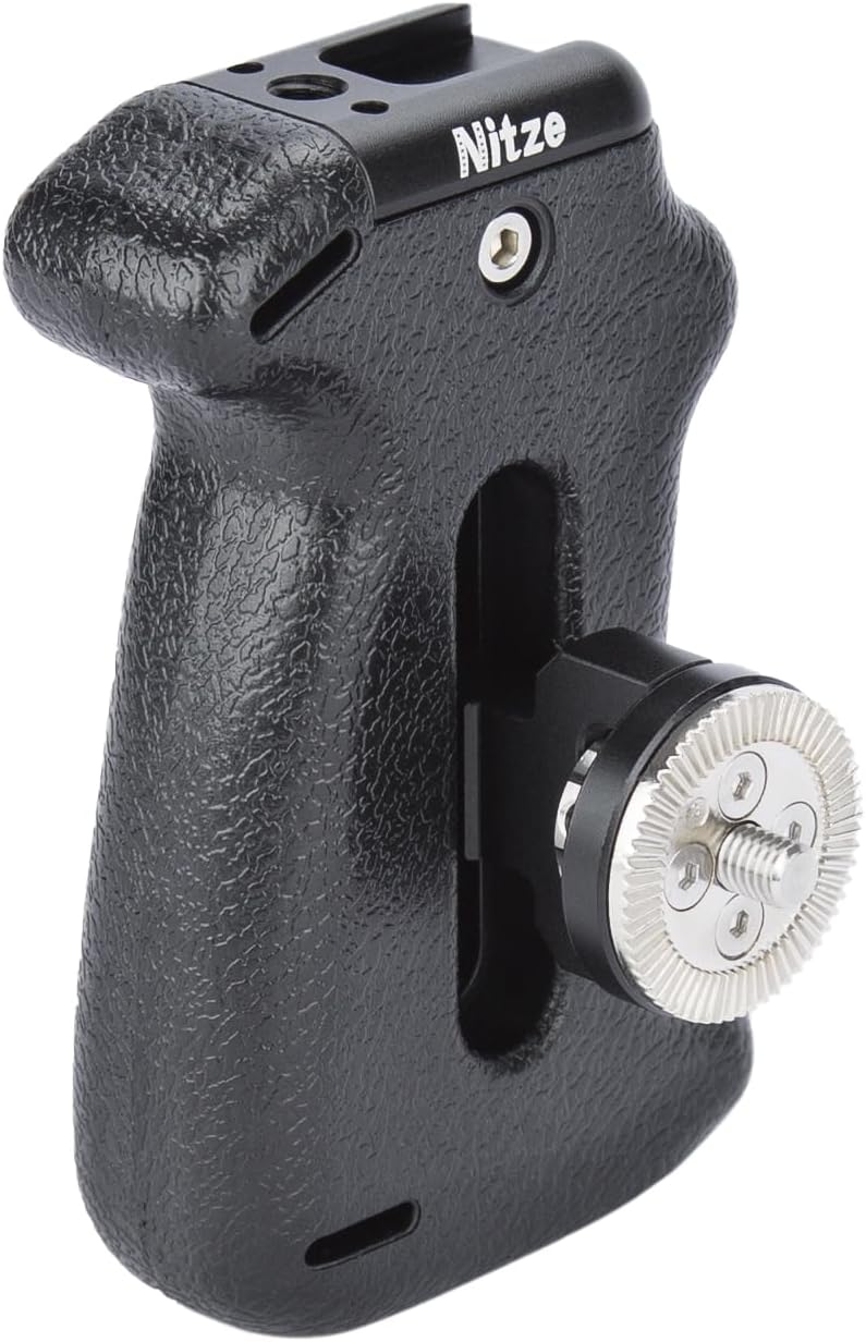 Rosette Side Handle, Camera Side Handle with Rosette for ARRI Standard, Built-in Cold Shoe and 1/4" Locating Hole, Up/Down and Left/Right Adjustable - PA22-H1