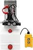 12V Hydraulic Pump for Dump Trailer 3KW 2850RPM Double Acting Electric Hydraulic Pump 18Mpa Fuel Tank 4L Hydraulic Power Unit with 4.5M Remote Control Wire