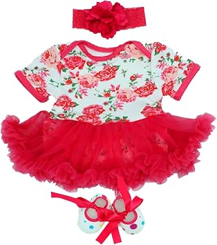 MAIHAO Reborn Baby Doll Clothes for 17-22 Inch Dolls, Outfit Accessories with Red Tutu Skirt