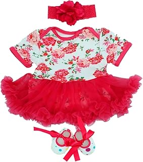 MAIHAO Red Tutu Skirt Reborn Baby Dolls Clothes 22 inch Outfit Accessories for 20-22 Inch Newborn Baby Doll Girlsã€Red 4pcs Set ã€‘