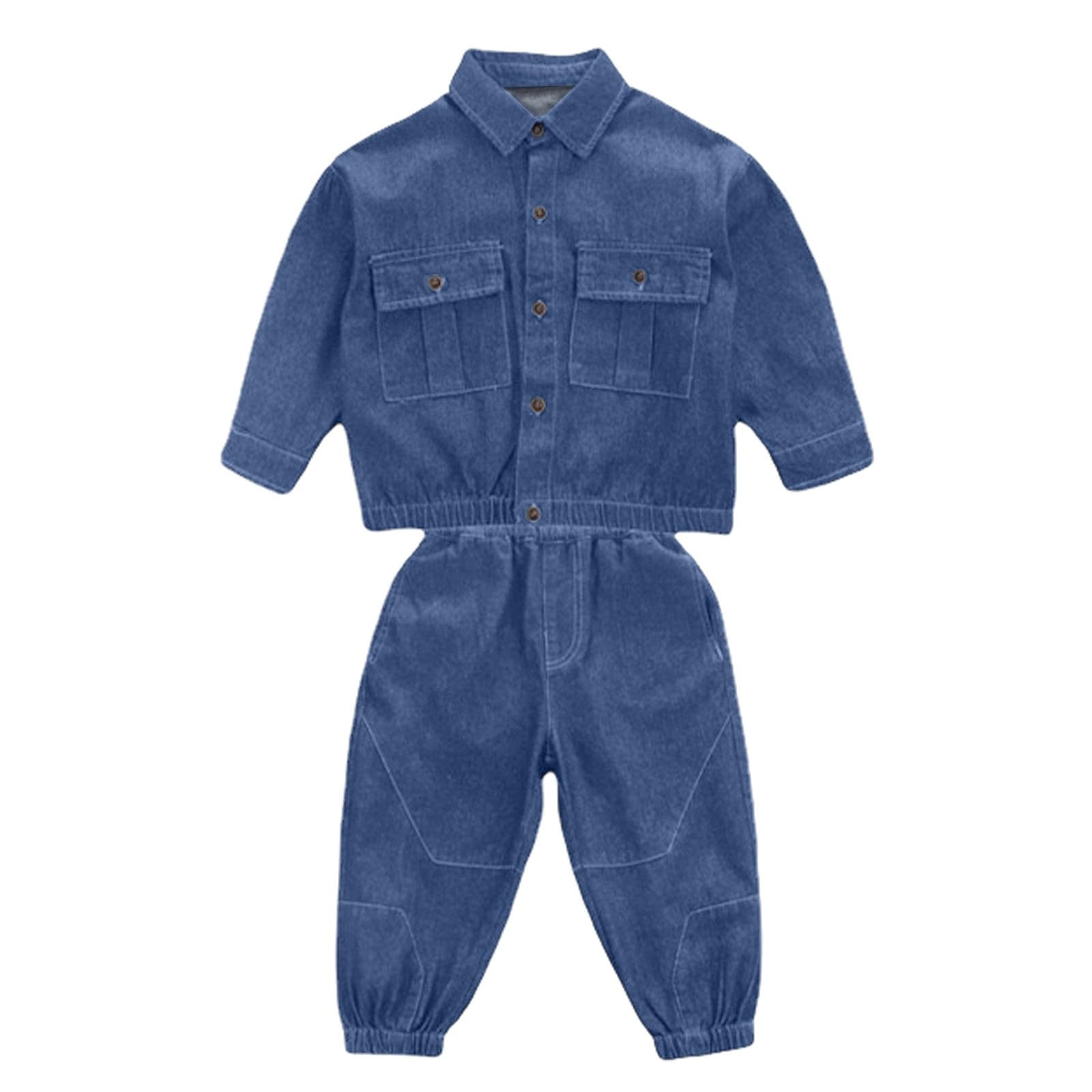 Stilvolles Denim-Outfit für Jungen lässiges zweiteiliges Set Jacke Hose perfekt für Alltag Schule Outdoor Aktivitäten bequeme Kinderbekleidung mit klassischem