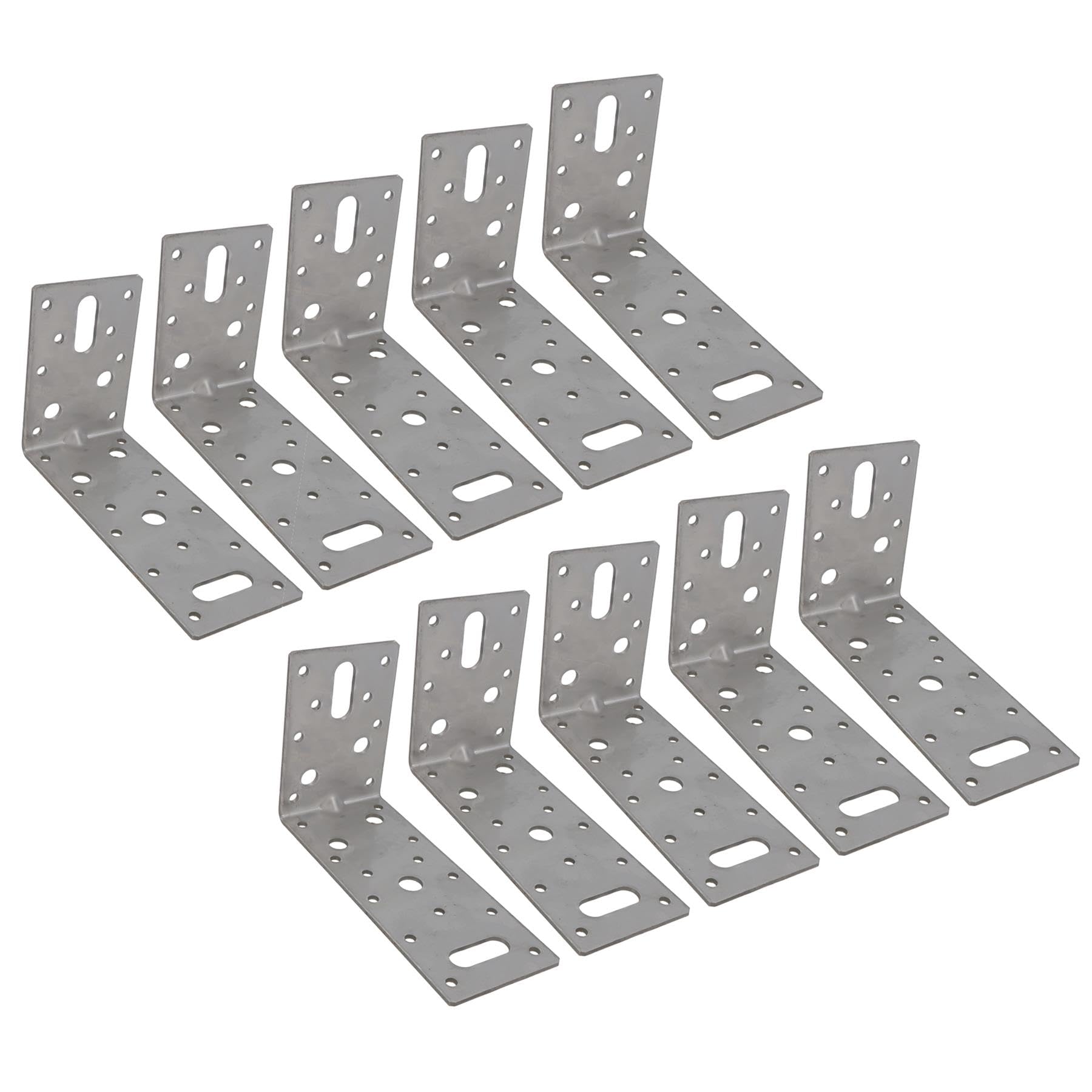 Ab Tools Silver Stainless Abl Angle Bracket Corner Fastener Plate 150Mm X 90Mm X 60Mm 10Pc
