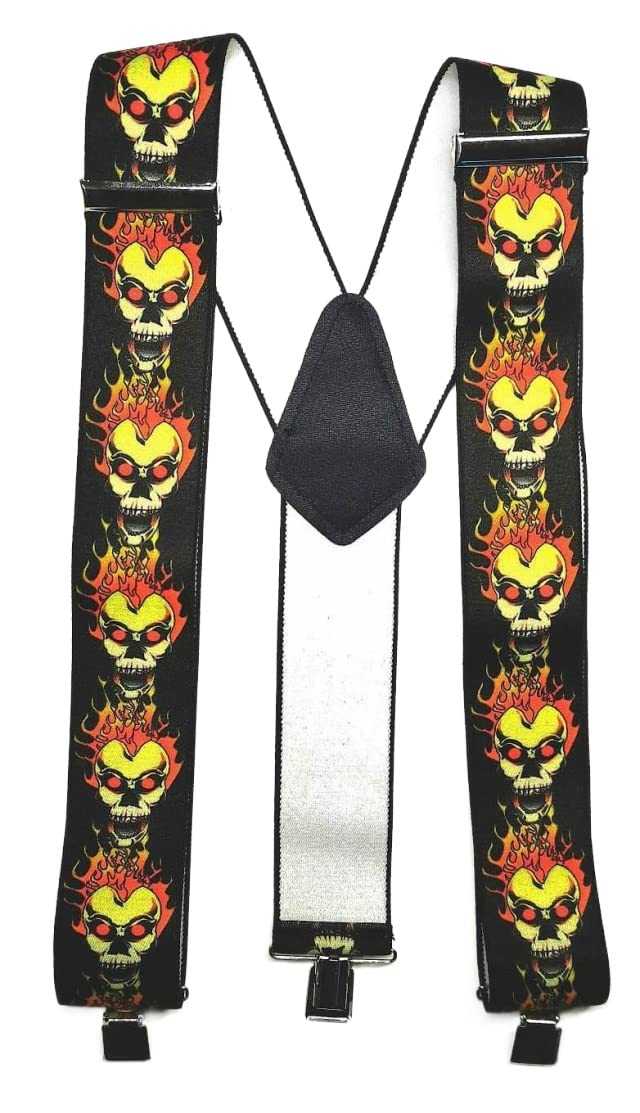 Choppershop Elastic Biker Skull Men's Braces