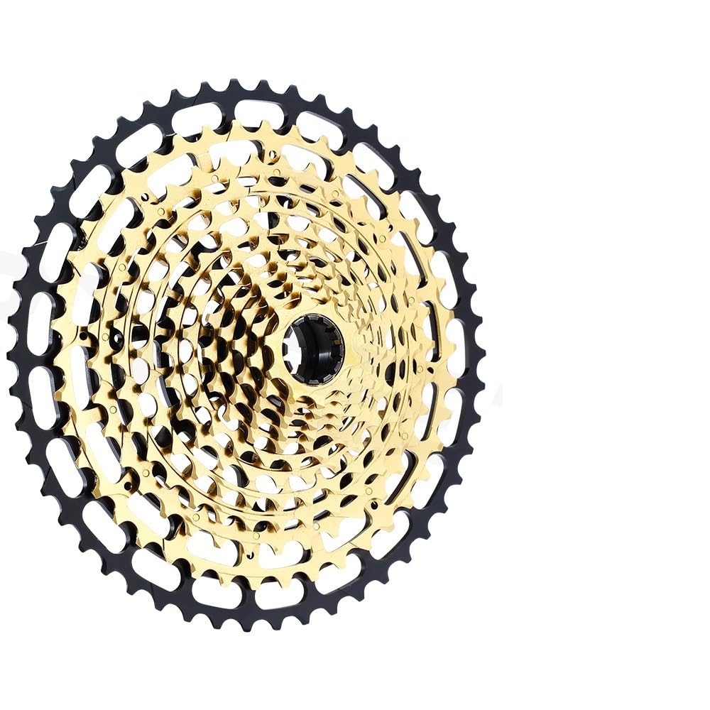 JIASHUNHE Speed Cassette 12s MTB Cassette 10-50T 12 Speed Bike Freeewheel Super Light Bicycle Flywheel 12Speed Freewheel(Golden Cassette)