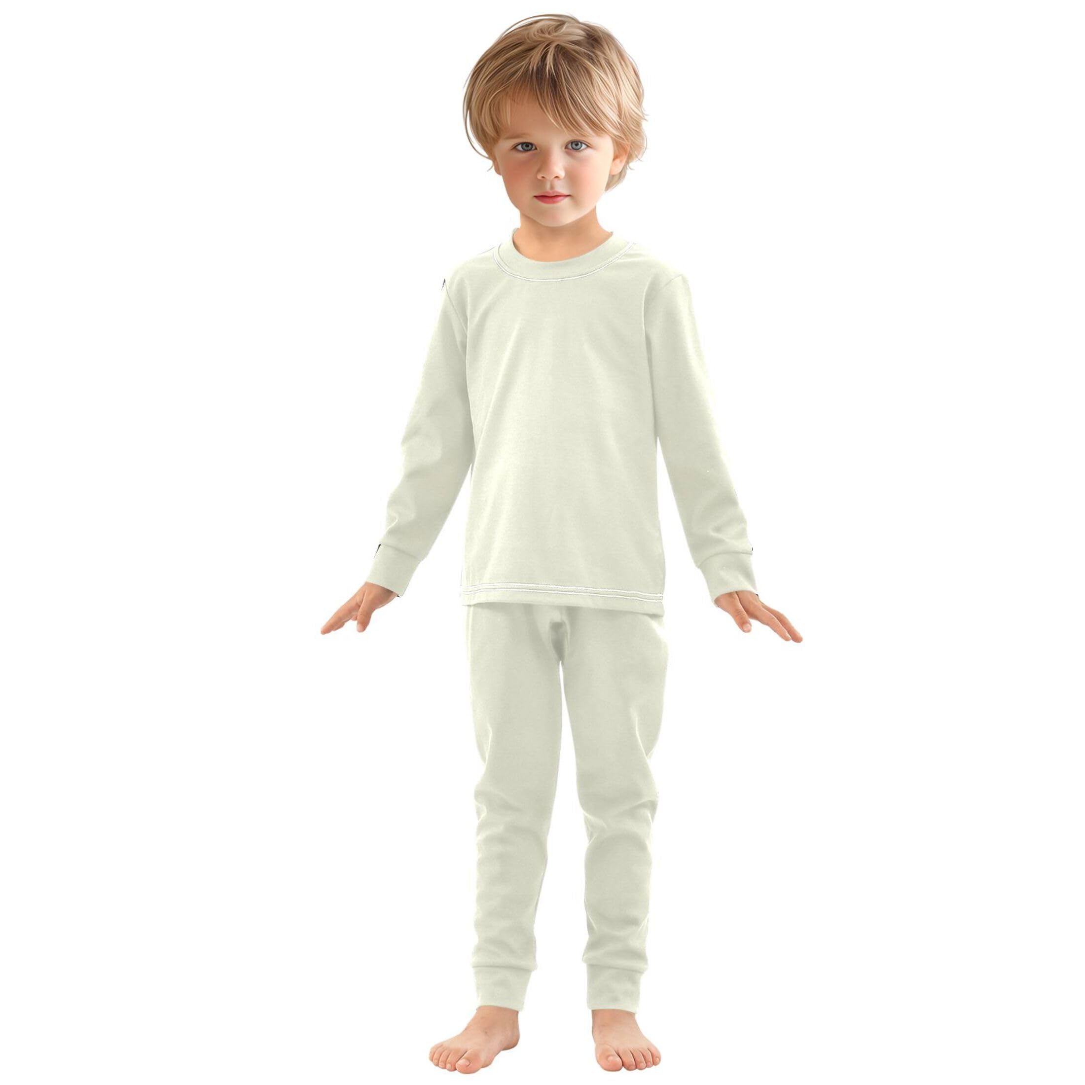 Beige Long Sleeve Pajamas Set Sleepwear Jammies 2pcs Set Pjs Beige 02