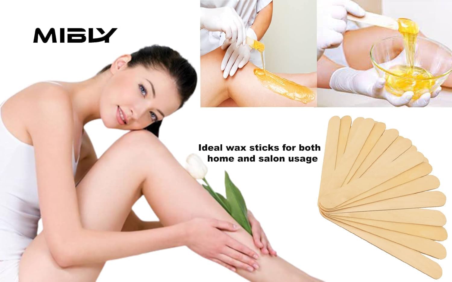 Mibly [125 Count] 6 Inch Jumbo Multipurpose wooden Popsicle sticks, Wood Craft Supplies, Lollipop Lolly Sticks, Wooden Tongue Depressor, Wax Sticks for Waxing, Ice Cream Sticks - Image 3