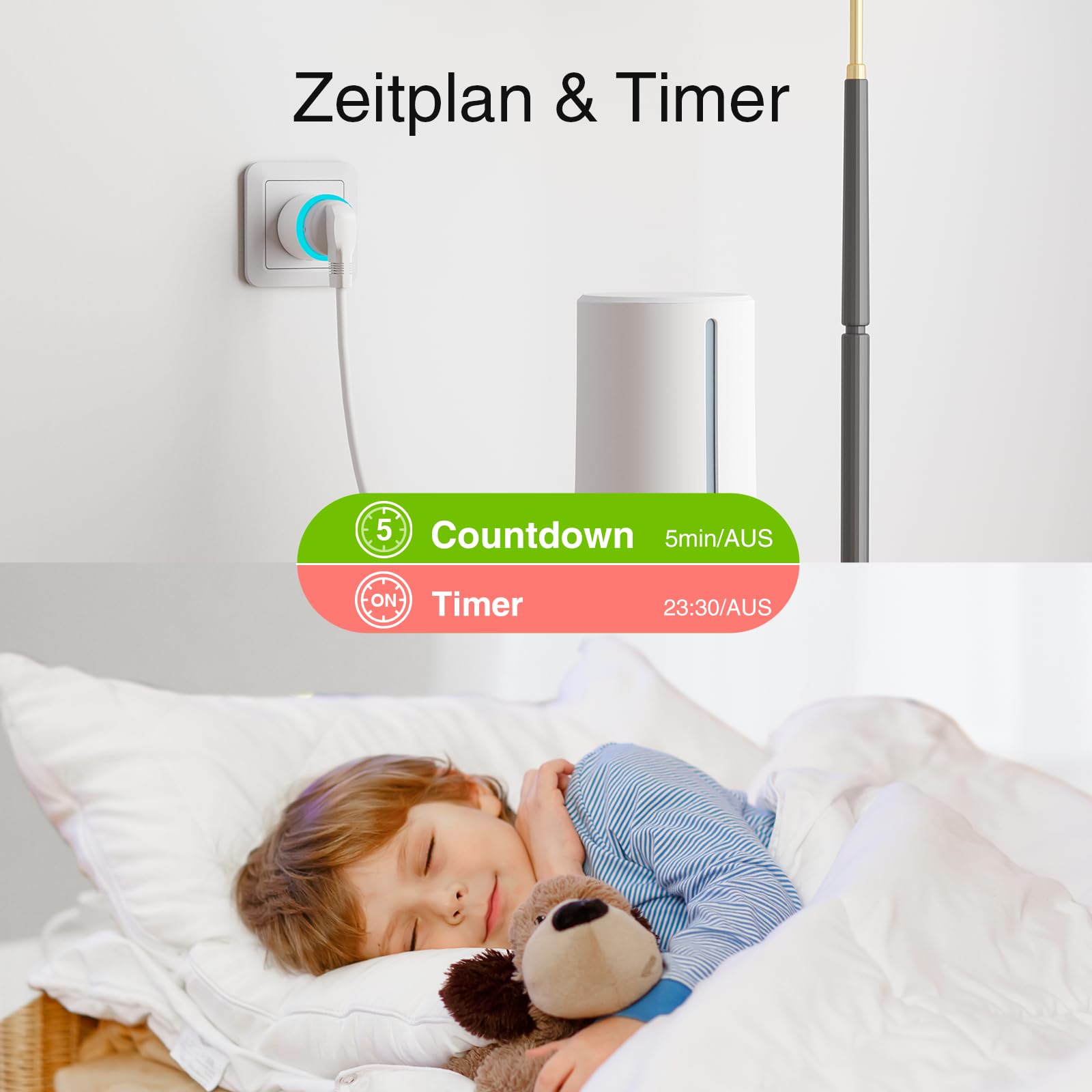GHome Smart Prise Intelligente WiFi, ESP8285 | Support Clignotant Tasmota | Mesure Consommation Électrique, Télécommande via App, Compatible Alexa, 10A, Certifié TÜV, 2,4GHz