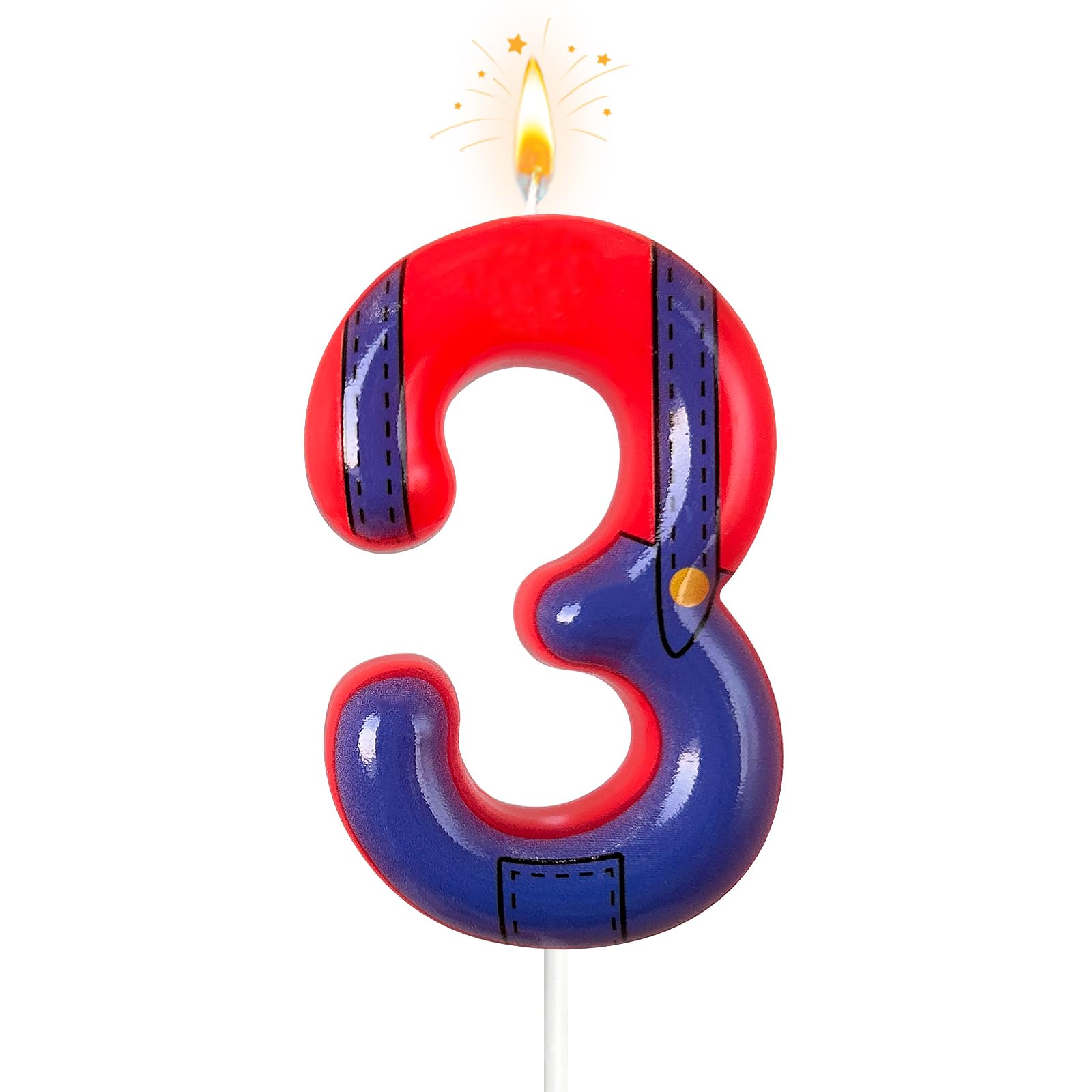 Laackys Boys and Girls Red and Blue Digital Birthday Candles, Birthday Cake Party Decorations, Cartoon Game Theme Party Decorations, Children's Party