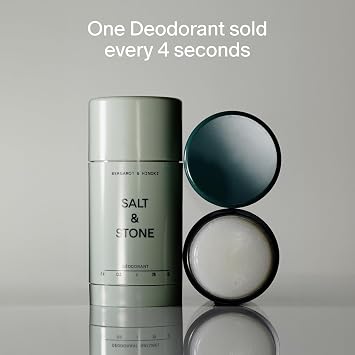 Salt & Stone Aluminum-Free Deodorant, Women & Men Bergamot & Hinoki 2.6 oz